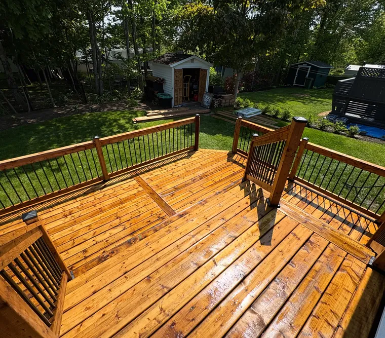 Custom cedar deck build in the Halifax area